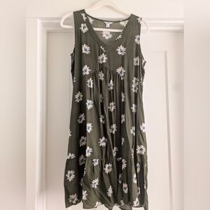 Sonoma Olive Green Floral Top